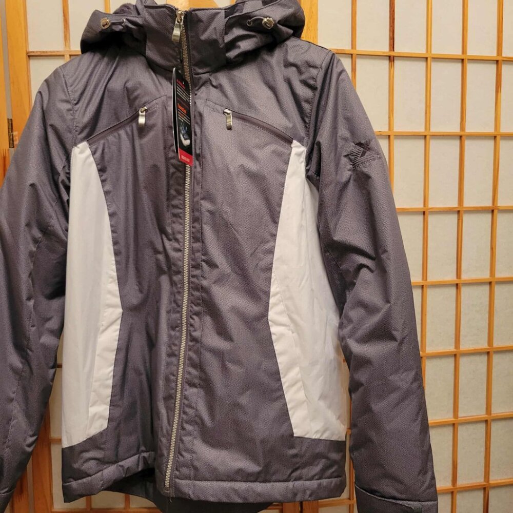 Grey and White Jacket with Hood